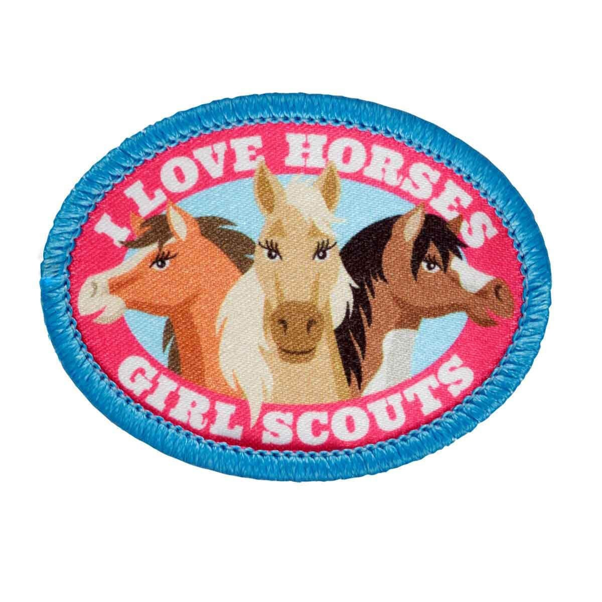 GIRL SCOUTS I LOVE HORSES PATCH