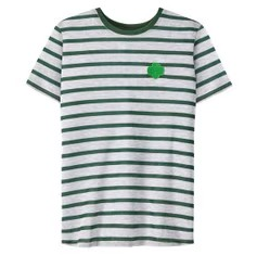 Airy Striped Green/Gray T-Shirt - Women's S