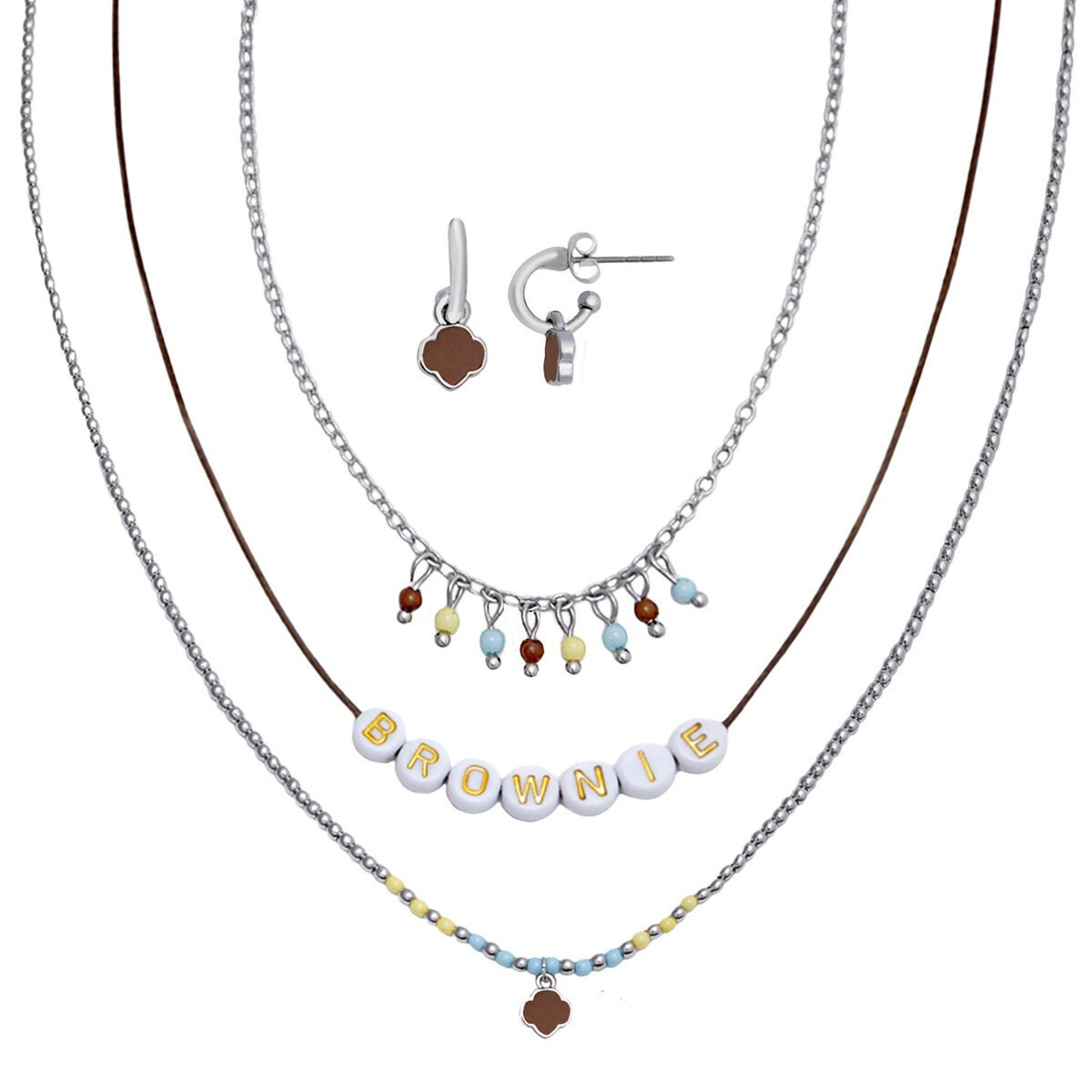 BROWNIE NECKLACE AND EARRING SET