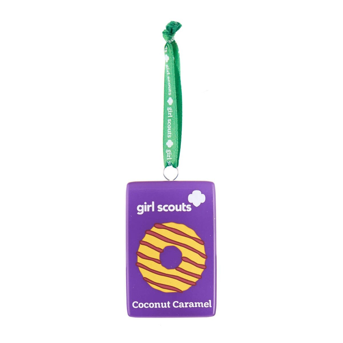 GIRL SCOUTS COOKIE BOX ORNAMENT PURPLE