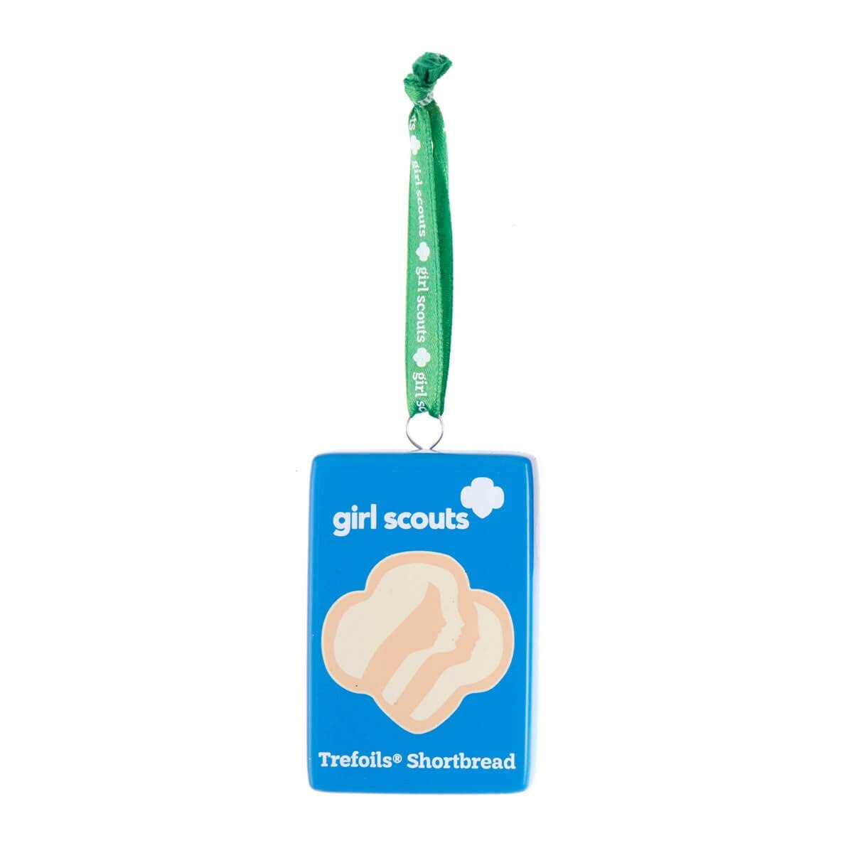 GIRL SCOUTS COOKIE BOX ORNAMENT BLUE