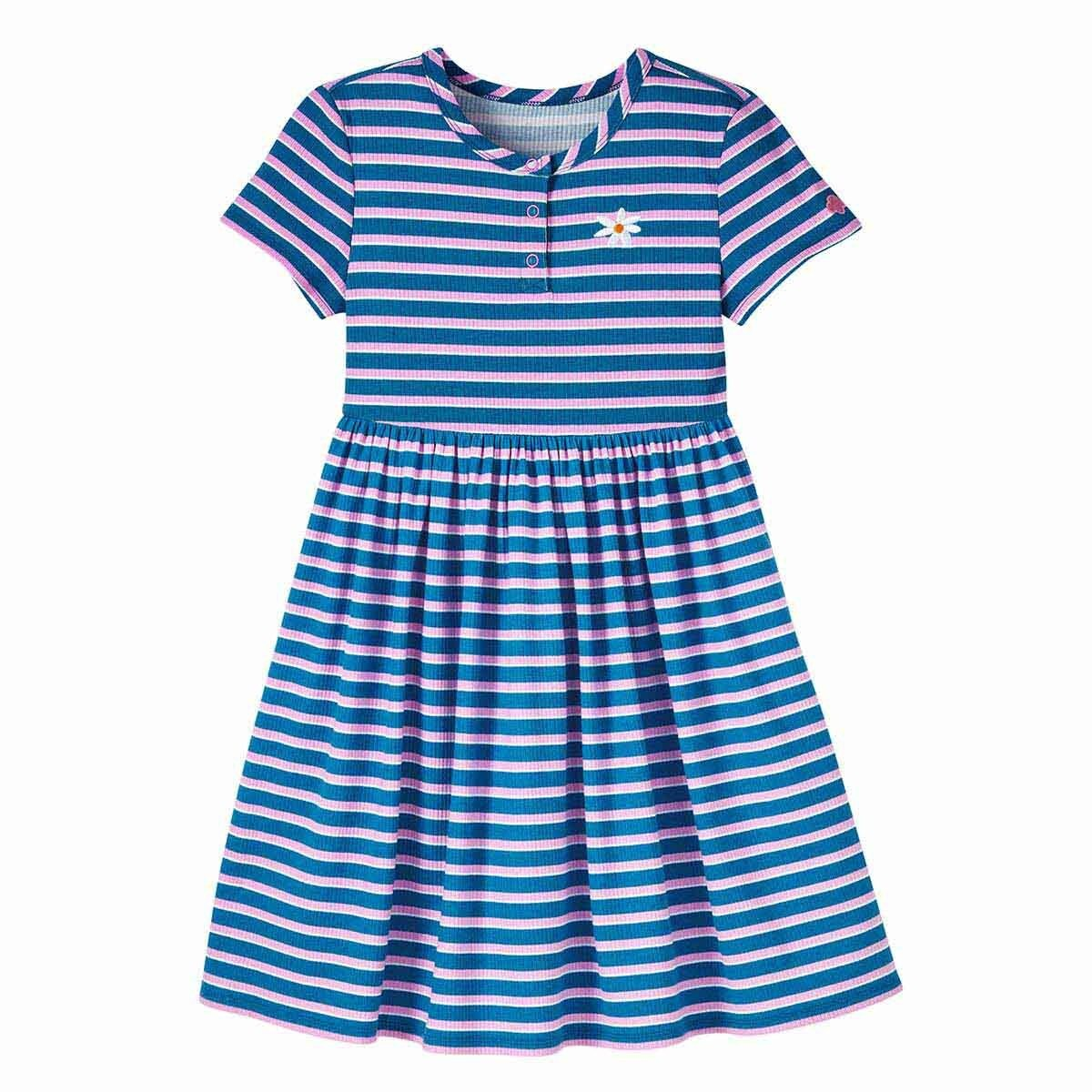 DAISY STRIPED HENLEY DRESS XXS