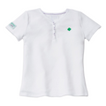 GIRLS SS HENLEY WHITE BROWNIE MED