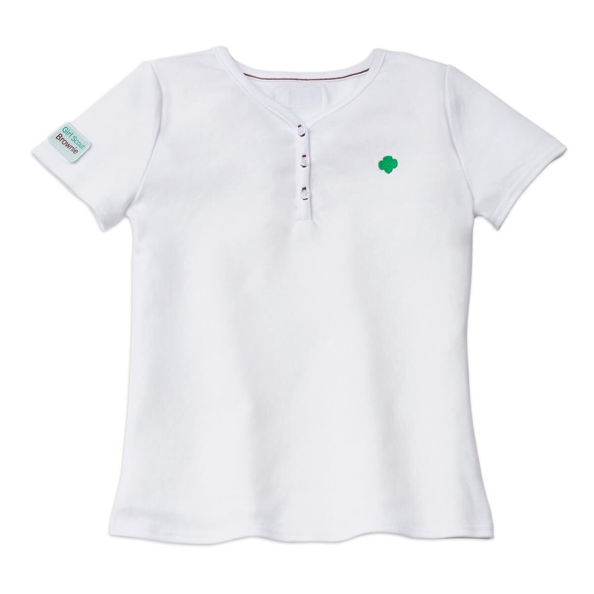 GIRLS SS  SM HENLEY WHITE