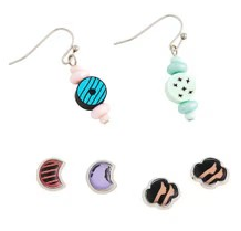 Beaded Cookie Earrings - Set of 3
