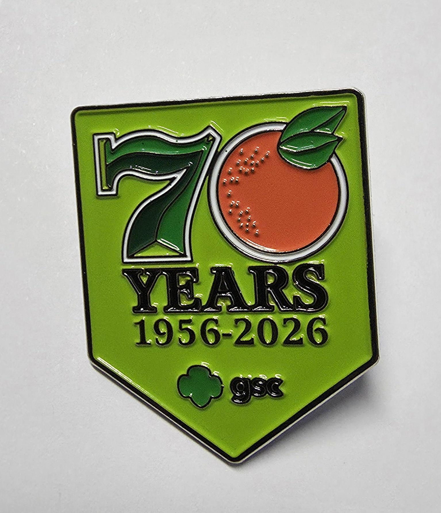 70 years lapel pin